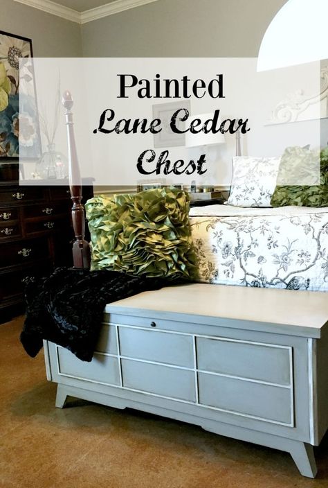 Painted Lane Cedar Chest Cedar Chest Makeover, Lane Cedar Chest, Chest Ideas, Patina Paint, Blonde Wood, Cedar Chest, My Bff, Faux Finish, White Accents