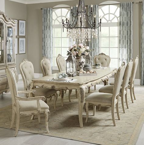 Mitzel Dining Table Provincial Dining Room, French Provincial Dining Room, Beautiful Dining Room Decor, French Provincial Dining, Shabby Chic Dining Room, French Dining Tables, French Country Dining Room, Dining Room French, Dining Room Furniture Sets