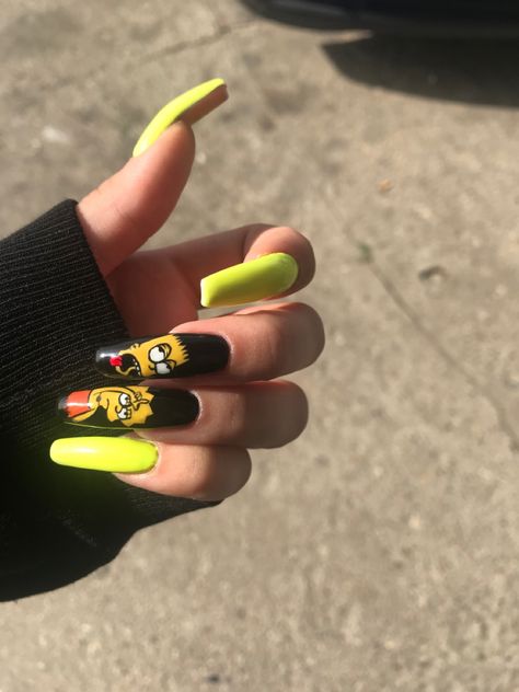 Bart Simpson Nails, Simpsons Nails, Cartoon Nail Designs, Nail Therapy, Chic Nail Designs, Velvet Nails, Wow Nails, Edgy Nails, Geometric Nail