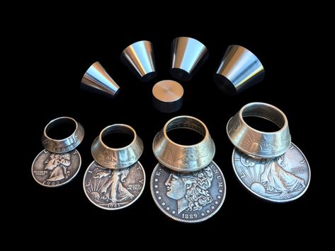 Coin Ring Diy, Coin Ring Tools, Diy Ring, Coin Art, Ring Making, Silver Eagles, How To Make Rings, Jewelry Making Tools, Coin Ring