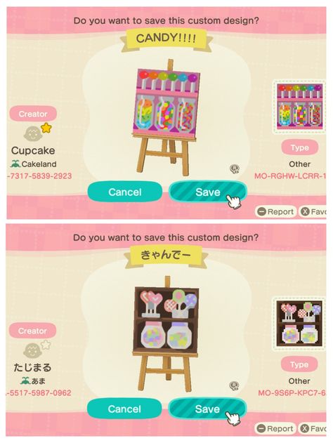 Animal Crossing Toy Shop, Acnh Candyland Island, Acnh Pink Stall Design, Acnh Candy Island, Acnh Candy Shop, Acnh Candy Path, Acnh Store Design Code, Acnh Rainbow Path, Acnh Foodcore