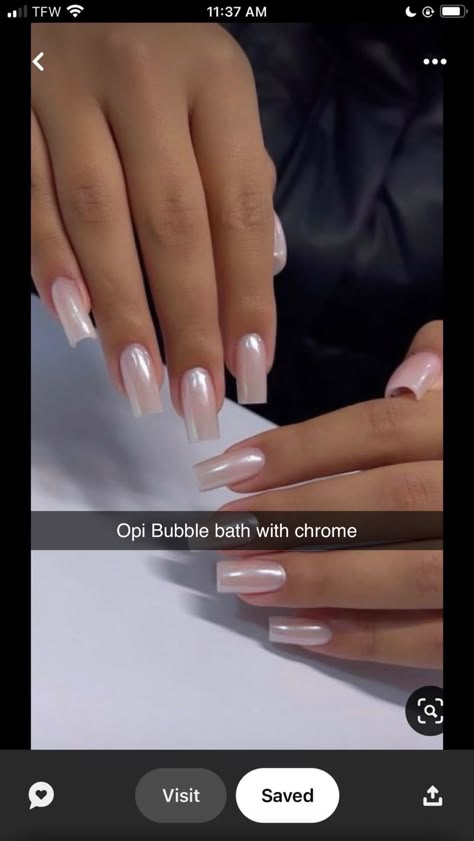 Chrome Nails Square, Ombre Chrome Nails, Grad Nails, Pink Chrome Nails, Classy Acrylic Nails, Nails Only, Pink Acrylic Nails, Neutral Nails, Square Acrylic Nails