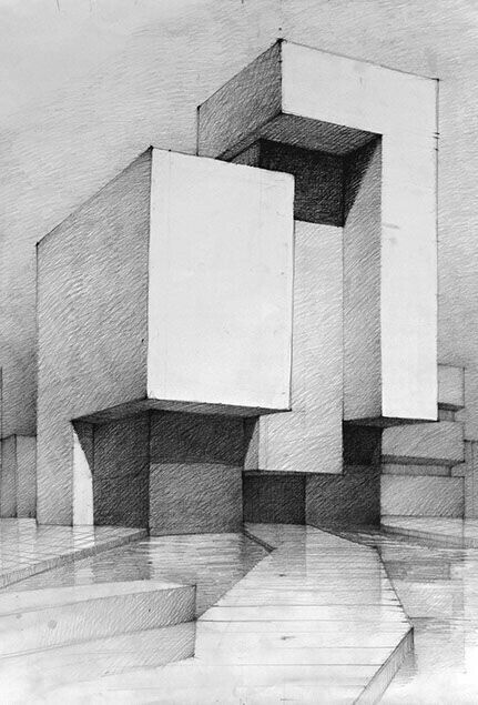 pencil sketch of blocky monolithic building | 2021-03-21 Architecture Art Nouveau, Architecture Drawing Presentation, Architecture Portfolio Layout, Architecture Drawing Sketchbooks, Architecture Drawing Plan, Perspective Drawing Architecture, Architecture Portfolio Design, Interior Architecture Drawing, Conceptual Architecture