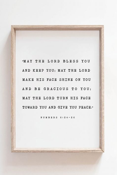 Numbers 6:24-26 Bible Verses, May The Lord Bless You And Keep You, Bible Verse Minimalist, God's Presence, Good Lord, Baby Dedication, Biblical Verses, Bible Verse Wallpaper, Christian Wall Art