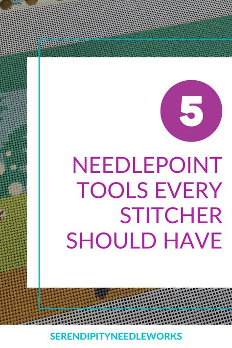 Here are five tools that I believe every stitcher needs and I think you're gonna want to have all of them!! Of course there are oodlles of other tools that you'll want to add to your toolbox but this is a terrific place to start!! Needlework | Needlework for Beginners | Needlepoint Canvases | Needlepoint Tips | Stitches | Stitcher Tools Needlepoint Finishing Ideas, Needlepoint Accessories, Needlework Crafts, Needle Crafts, Needlepoint Stitches, Beaded Boxes, Needlepoint Designs, Needle Point, Needle Art