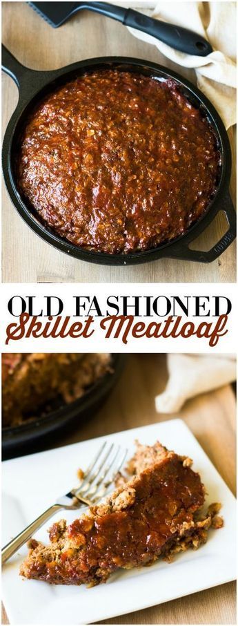 Old Fashioned Skillet Meatloaf - This classic meatloaf recipe cooks to perfection in a cast iron skillet. It always makes me think about Sunday dinners at Grandma's house as a child. You're going to love it! Skillet Meatloaf, Old Fashioned Meatloaf, Cast Iron Skillet Cooking, Classic Meatloaf Recipe, Grandma Cooking, Classic Meatloaf, Iron Skillet Recipes, Sunday Dinners, Skillet Dishes