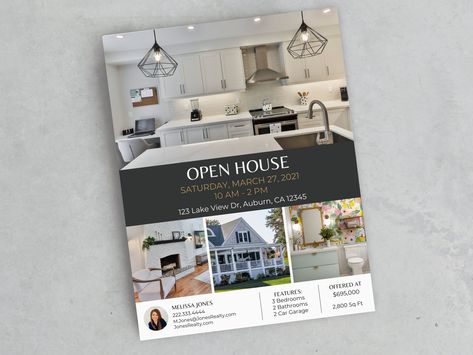 New Listing Coming Soon Real Estate, Open House Flyers Real Estate, Just Listed Real Estate, Open House Brochure, Real Estate Marketing Flyers, Realtor Flyer, Canva Basics, Realtor Flyers, Open House Flyer