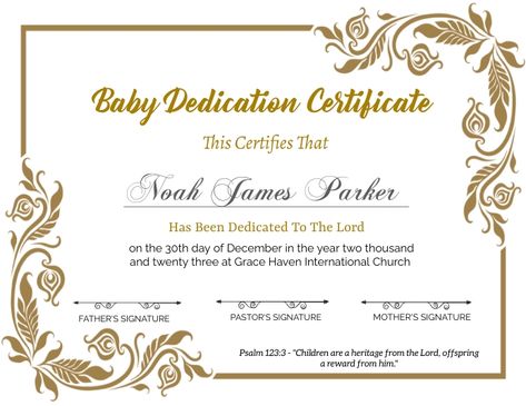 Baby Dedication Certificate, Baby Blessing, Baby Dedication, Printable Certificates, Certificate Design, Online Ads, 3 Kids, Certificate Templates, Poster Template