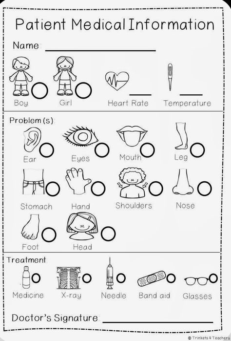 Preschool Doctor Art Projects, Doctor Worksheets Preschool, Preschool Doctor Activities, Doctor Activities For Kids, Doctor Activities For Preschool, Doctor Dramatic Play, Doctor Craft, Kids Doctor Kit, Kindergarten Readiness Checklist