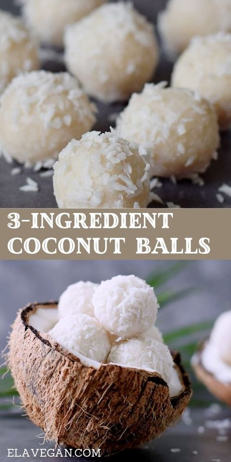 Raw Vegan Energy Balls, Easy Bliss Ball Recipe, Vegan Energy Balls Healthy, Coconut Oil Energy Balls, Healthy Balls Recipe, Vegan Balls Energy, 3 Ingredient Coconut Balls, Coconut Flour Energy Balls, Protein Coconut Balls