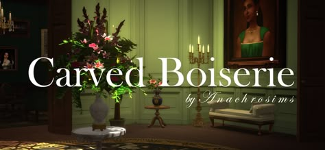 [TS4 CC] Carved Boiserie Panels | Patreon Free Content, Ts4 Cc, Sims Mods, Sims 4 Custom Content, Custom Content, The Sims 4, Custom Portraits, The Sims, Sims 4