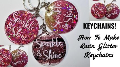 Keychain making tutorial! Resin Keychain Tutorial, Glitter Keychains, How To Make Resin, Keychain Making, Resin Glitter, Resin Keychain, Diy Craft Tutorials, Gift Diy, Diy Keychain