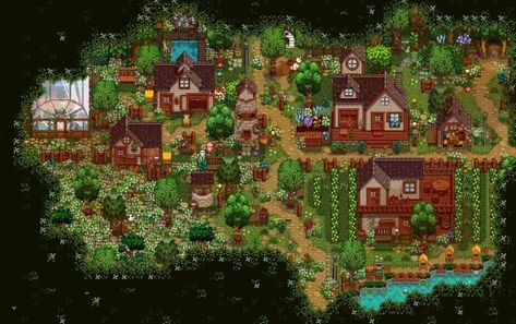 (35) stardewfarms on Tumblr Tiny Garden Farm Stardew, Stardew Valley Tiny Farm, Stardew Inspiration, Stardew Valley Farm Layout, Stardew Ideas, Stardew Valley Farm, Stardew Farms, Stardew Valley Layout, Stardew Valley Tips