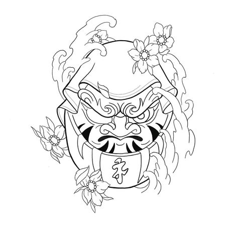 Image may contain: drawing Tato Irezumi, Tato Geisha, Small Japanese Tattoo, Daruma Doll Tattoo, Geisha Tattoos, Tato Maori, 42 Tattoo, Foo Dog Tattoo, Tato Dada