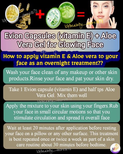 follow me for Skin Care & DIY Home remedies Vitamin E Capsules For Face Overnight, Vitamin E Capsules For Face, Skin Care Diy, Clear Skin Fast, Vitamin E Capsules, Aloe Vera Benefits, Crown Bride, Glowing Face, For Skin Care