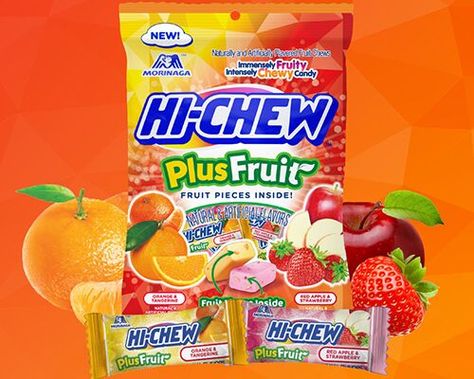 Fruit-Infused Candy Chews - Hi-Chew Plus Fruit Comes in Two New Flavor Options (TrendHunter.com) Check more at https://viralbuzz.website/fruit-infused-candy-chews-hi-chew-plus-fruit-comes-in-two-new-flavor-options-trendhunter-com/?utm_source=pinterest Strawberry Varieties, Hi Chew, Fruit Chews, Orange Juice Concentrate, Chewy Candy, Dried Apples, Carrot Juice, Real Fruit, Dried Strawberries