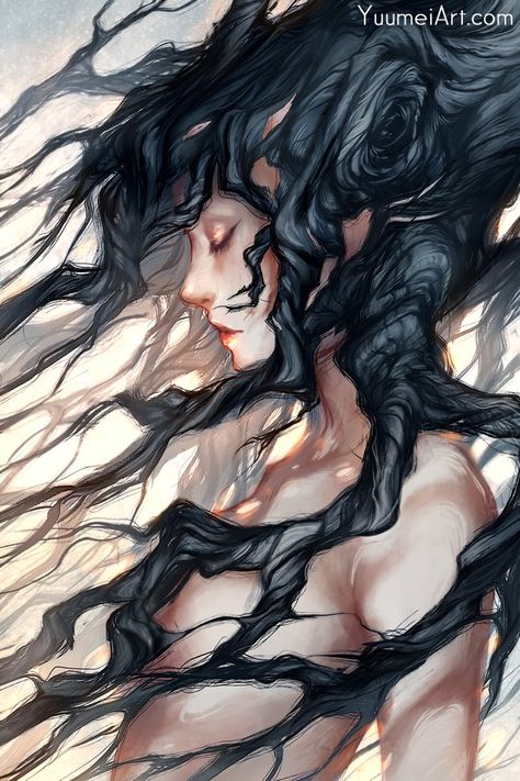 ArtStation - Roots, (Yuumei) Wenqing Yan Yuumei Art, Flame Princess, Christmas Decorations Garland, Cthulhu Mythos, Dark Gothic, Art Blog, Dark Art, Art Videos, Female Art