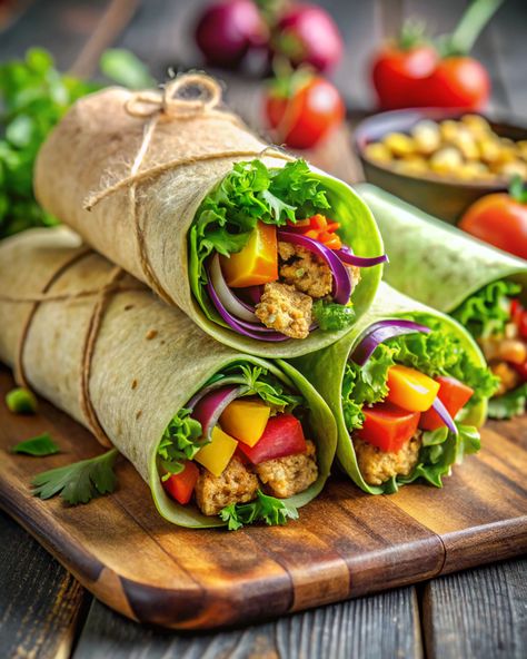 Easy Vegan Wraps: Perfect for Lunch or Dinner Easy Vegan Wraps, Raw Vegan Wraps, Spinach Tortillas, Mushroom Quiche, Spinach Tortilla, Vegan Buddha Bowl, Vegan Wraps, Whole Wheat Tortillas, Veggie Wraps