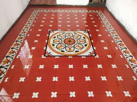 Chettinad Tiles, Home Tiles Design, Athangudi Tiles, Decorative Floor Tile, Window Seat Design, Interior Design Layout, Front Door Design Wood, Door Design Images, Indian Home Design