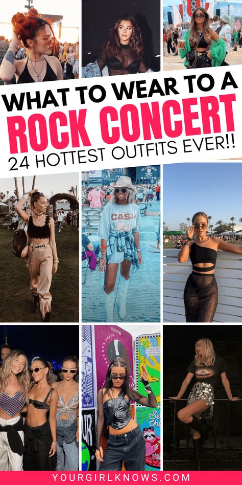 So You Already Got The Tickets But Have No Idea What To Wear To A Rock Concert? These concert outfits are nothing but hot and you need to wear them, girl. Let’s Rock This! Concert Outfits Baddie, Fall Concert Outfit Ideas, Rock Concert Outfit, Wear To A Concert, Concert Outfit Inspo, Outfits For Summer, Concert Outfit Ideas, Concert Outfits, Rock Concert