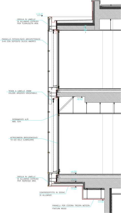 Grc Facade Detail, Italia Picture, Diagonal Composition, Wall Section Detail, Curtain Wall Detail, Wheelchairs Design, Architecture Design Process, Metal Facade, Facade Architecture Design