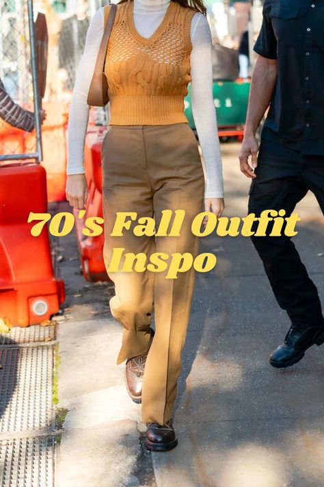 70s Style Pants, Everyday 70s Fashion, 70s Inspired Fall Outfits, Modern 70s Outfits Women, 70s Mom Outfit, 70s Sweater Outfit, Retro Outfits 70s Style Women, Modern Retro Outfits For Women, Retro 70s Fashion Women