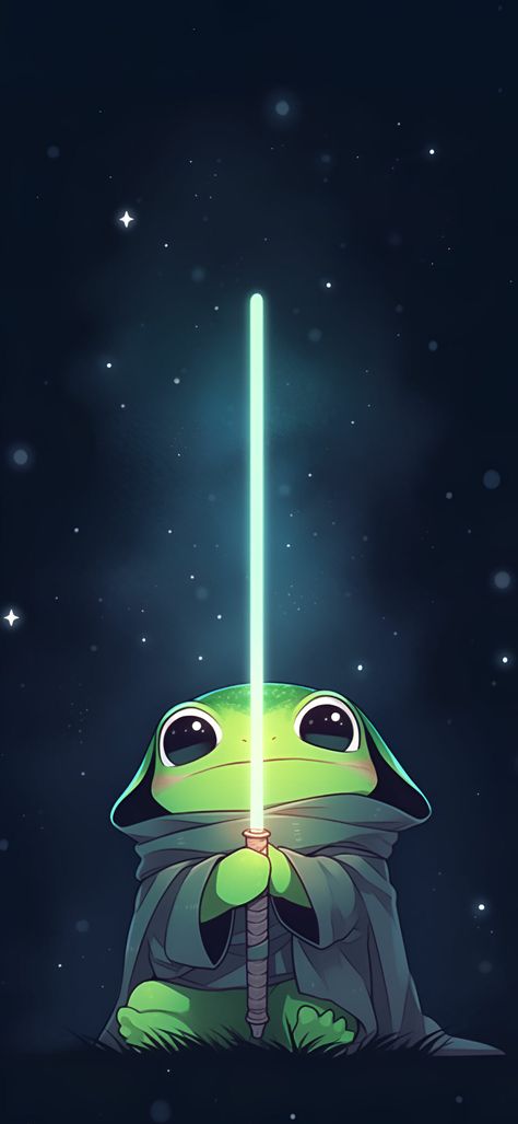 Star Wars Jedi Wallpaper, Cute Frog Wallpaper Aesthetic, Frog Wallpaper Aesthetic, Jedi Wallpaper, Cute Frog Wallpaper, Fantastic Wallpapers, Wallpaper Drawing, Frog Wallpaper