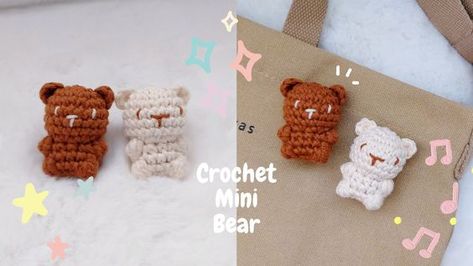 Crochet Mini Bear, Crochet Amigurumi Keychain, Crochet Key Cover, Knitting Gloves Pattern, Amigurumi Keychain, Bear Amigurumi, Crochet Cute, Beginner Crochet Tutorial, Bear Crochet