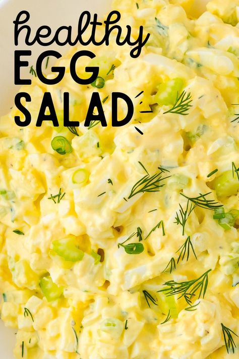 healthy egg salad Egg Salad Without Mayonnaise, Egg Salad With Greek Yogurt, Recipe Using Greek Yogurt, Egg Salad Without Mayo, Healthy Egg Salad Recipe, Egg Salad Recipe Healthy, Egg Salad Sandwich Recipe, Healthy Egg Salad, Easy Egg Salad