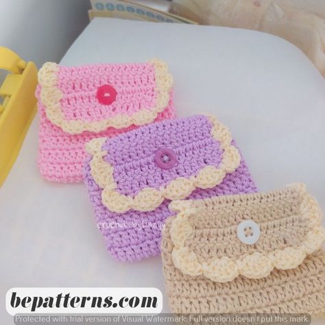 3 Crochet Pouch Patterns: Simple and Elegant Designs Crochet Wallet Pattern Free, Crochet Bag Patterns Free, Knitted Projects, Crochet Backpack Pattern, Crochet Wallet, Patterns Simple, Crochet Fairy, Free Crochet Bag, Aesthetic Cozy