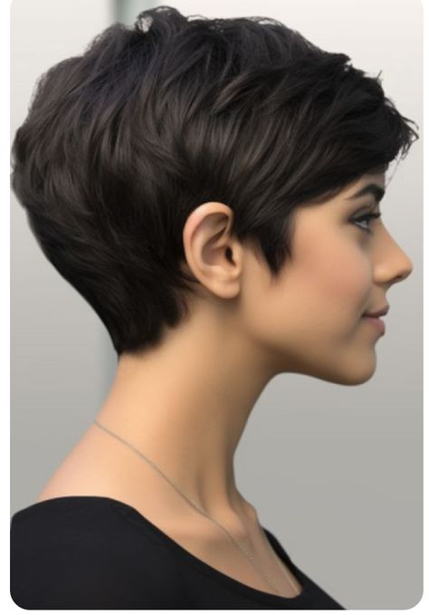 Pixie Haircut Over 50, Pixie Haircut Anne Hathaway, Dark Hair Color, Short Dark Hair, Short Pixie Haircuts, Short Hair Color, Hair Color Dark, Short Hair Haircuts, Medium Hair Cuts