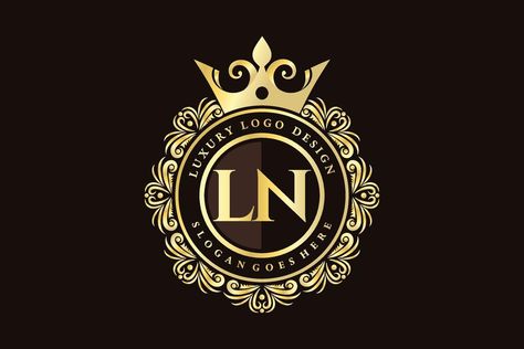 LN Initial Letter Gold calligraphic feminine floral hand drawn heraldic monogram antique vintage style luxury logo design Premium Vector Ln Logo, Luxury Logo Design, Luxury Logo, Initial Letters, Monogram Logo, Vector Art, Vector Free, Initials, Logo Design