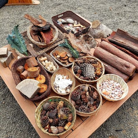 Loose Parts Play Outdoor, Inside Activities For Kids, Nature Loose Parts, Outdoor Classroom Activities, Nature Based Classroom, Playdough Station, Outdoor School Activities, Early Childhood Education Activities, Outdoor Learning Spaces