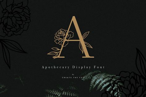 36 Floral Fonts for Perfect Botanical Compositions - The Designest Whiskey Branding, Apothecary Display, Therapy Branding, Free Monogram Fonts, Inspiration Typographie, Botanical Display, Design Alphabet, Floral Font, Inspiration Logo Design