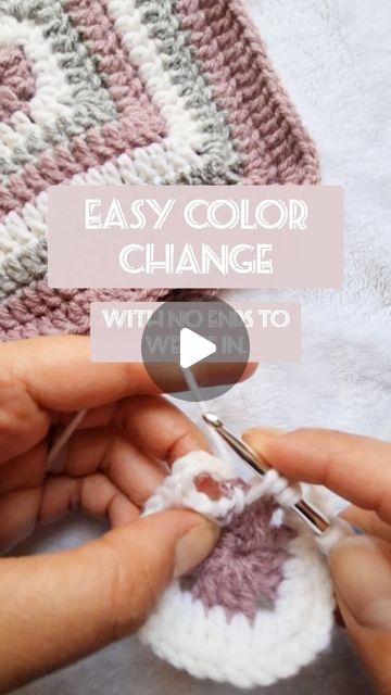 Amberlyn on Instagram: "Try this easy color change.

It works so great when you have lots of color changes, like when doing granny squares.

💾 Save this post for later

.
.
.

#crochet #crochetersofinstagram #crochetforbeginners #crochettutorial #learntocrochet #crochettips #handmade #foryou" Changing Colors In Crochet Granny Square, How To Change Yarn Colors In Crochet Granny Squares, Change Colour Crochet, Granny Square Changing Colors, Changing Colours In Crochet, Joining Yarn, Change Colors In Crochet, Granny Square Tutorial, Granny Squares