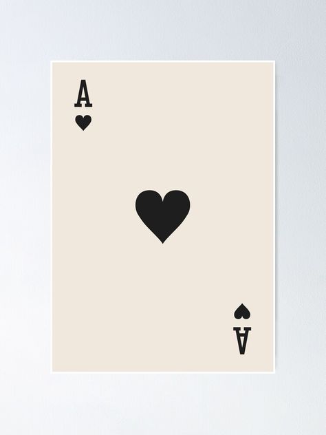 "Lucky Ace of Hearts Black and White" Poster for Sale by enricadenicola Valentines Collage, Hearts Black And White, Collage Decor, Teenage Girl Room, Hearts Playing Cards, Wall Collage Decor, Ace Card, Ace Of Hearts, White Poster