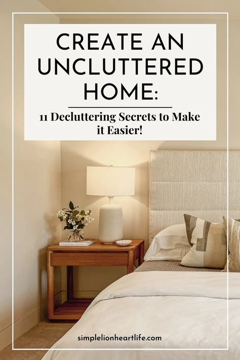 Create an Uncluttered Home: 11 Decluttering Secrets to Make it Easier. If you're looking for some decluttering secrets to make the process easier, you've come to the right place! In this article, we'll share 11 of our best tips to help you get started. Uncluttered Home, Mission Possible, Smart Organization, Getting Rid Of Clutter, Clearing Clutter, Making Life Easier, Declutter Your Home, Organization Solutions, Extra Storage Space