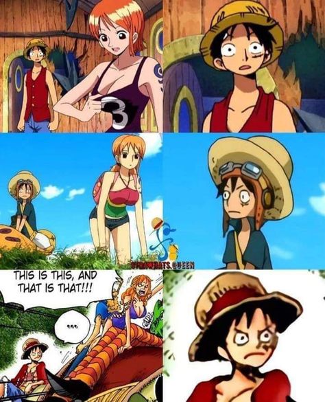 One Piece Funny Moments, One Piece Crossover, Luffy X Nami, One Piece Cartoon, Funny Memes Images, One Piece Crew, One Piece Nami, One Piece Funny, One Peice Anime