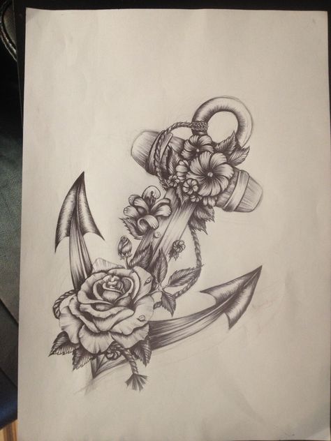 Anchor and roses done in pen Spontaneous Tattoo, Anker Tattoo Design, Anchor Tattoo Design, Anker Tattoo, Foot Tattoos For Women, Anchor Tattoos, Tattoos For Women Flowers, Small Flower Tattoos, Anchor Tattoo