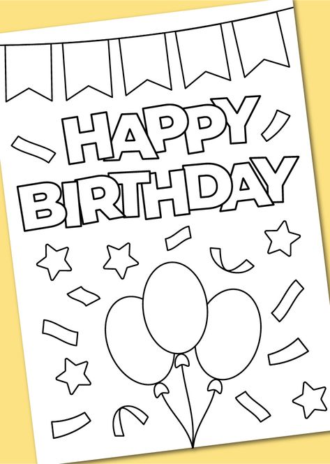 Happy Birthday Coloring Card, Happy Birthday Coloring Pages Printables, Coloring Sheets For Boys, Happy Birthday Free Printable, Lemon Printable, Lincoln Welders, Printable Birthday Cards, Happy Birthday Papa, Happy Birthday Free