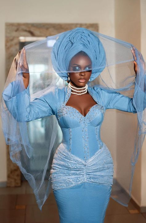 Aso Oke Bridal Styles, Ask Oke Styles, Sanyan Aso Oke Styles, Bride Aso Oke Styles, Royal Blue Asoebi, Sky Blue Asoebi Lace Styles, Asoke Styles For Brides, Aso Oke Styles Traditional Weddings, Asoke Styles