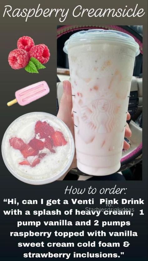 Recommended Starbucks Drinks, Drinks At Starbucks Without Coffee, Pretty Starbucks Drinks Recipes, Blended Starbucks Drinks Refreshers, Easy Starbucks Drinks To Order, Dunkin Secret Menu Drinks, Starbucks Sweet Drinks, Good Starbucks Drinks Refreshers, Secret Starbucks Recipes Refreshers