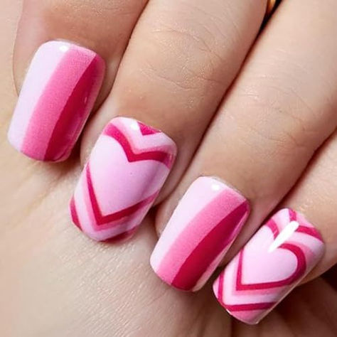 Hot Pink Press on Nails for Girlfriend, GLAMERMAID White Glue on Nails Valentine's Day Gift | Sweet Heart Fake Nails Medium, False Nail Kits Acrylic Stick on Nails Sets for Women Girlfriend Gift #affiliatelink Nails For Girlfriend, Pink Press On Nails, Cover Nails, Vday Nails, Nail Kits, Press Nails, Valentines Wedding, Press On Nails Medium, Nails Medium