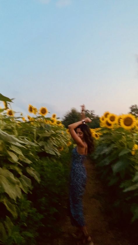 Sunflower Inspo Pics, Sunflower Photography Vintage, Senior Sunflower Pictures, Sunflower Field Pics, Sunflower Maze Photoshoot, Sunflower Feild Photoshoot Outfit, Sunflower Instagram Pictures, Pics In Sunflower Field, Sunflower Garden Photoshoot