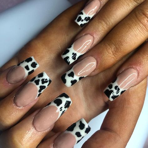 Shellac Nail Art, Set Nails, Nails 2022, Coffin Shape Nails, Shellac Nails, French Manicure, Cow Print, Nail Tips, Nail Design