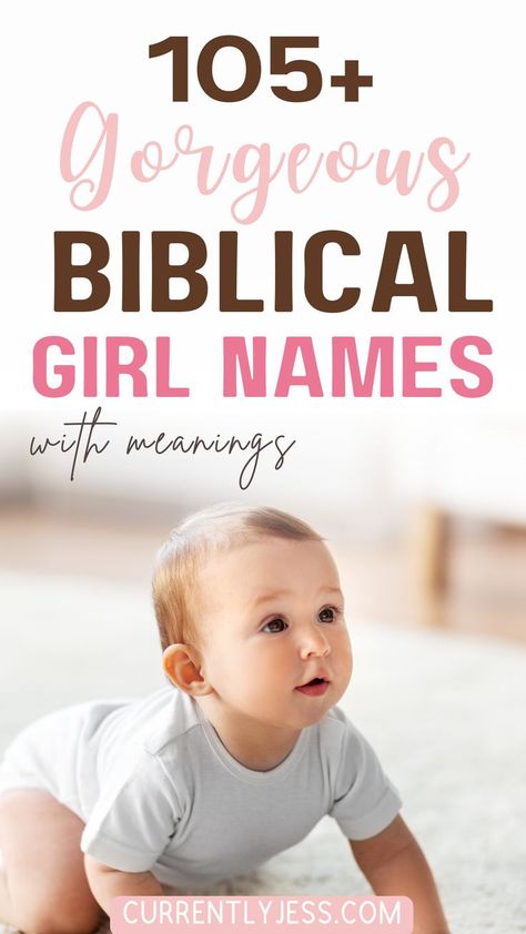 Looking for the perfect name for your baby girl? Check out this fun list of beautiful biblical girl names, Christian girl names, and Hebrew girl names—all with meanings and Bible references! From classic to unique, these religious names are packed with history and charm. Dive in and find the ideal name that’s both meaningful and timeless—perfect for your little one! Bible Names For Girls, Biblical Names And Meanings, Girl Names With E, Christian Baby Girl Names, Good Girl Names, Hebrew Girl Names, Bible Baby Names, Biblical Girl Names