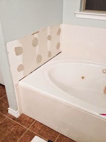 Four Boys & Everything Else: bathtub makeover Tile Around Bathtub, Bathtub Makeover, Garden Bathtub, My L, In Shock, Diy Tile, Garden Tub, Brick Tiles, Bathroom Windows