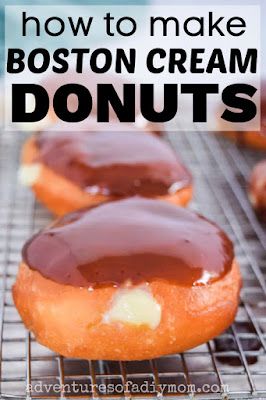 Boston Cream Pudding, Krispy Kreme Donuts Recipe Cream Filled, Filled Bismarks, Boston Cream Donut Recipe, Filled Donut Recipe, Cream Donut Recipe, 5 Minute Desserts, Donut Bites, Donuts At Home