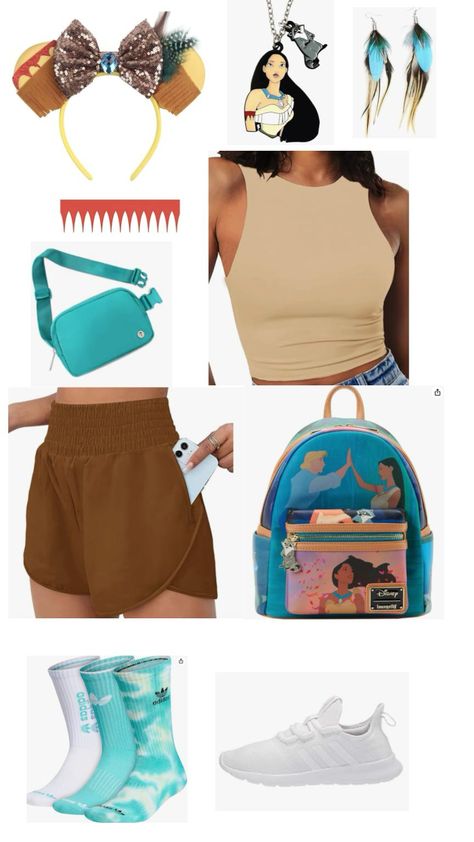 Disney Bound Outfits Women, Pocahontas Inspired Outfits, Disney Trip Outfits Women, Meg Disneybound, Disney Outfit Ideas For Women, Disney Bonding, Disney Character Inspired Outfits, Scary Outfits, Pocahontas Disneybound