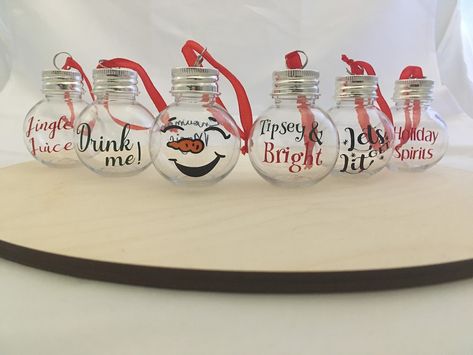 Booze Balls Ornaments, Booze Balls, Stocking Stuffers For Adults, Christmas Drinking, Cute Gifts For Friends, Wine Craft, Clear Ornaments, Alcohol Gifts, Christmas Mantle